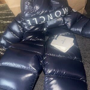 Moncler Dark Blue Down Jacket one piece
